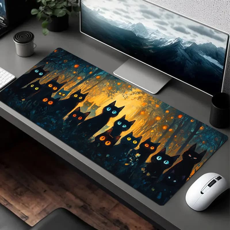 Tappetino da scrivania oversize, mousepad con superficie in tessuto, base in gomma antiscivolo per computer da gaming, tastiera, scrivania, controllo fluido.