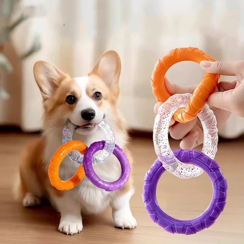 Anello Interattivo Impermeabile per Addestramento Cani, Giocattolo Multifunzionale Resistente ai Morsi per Fitness e Pulizia dei Denti degli Animali Domestici
