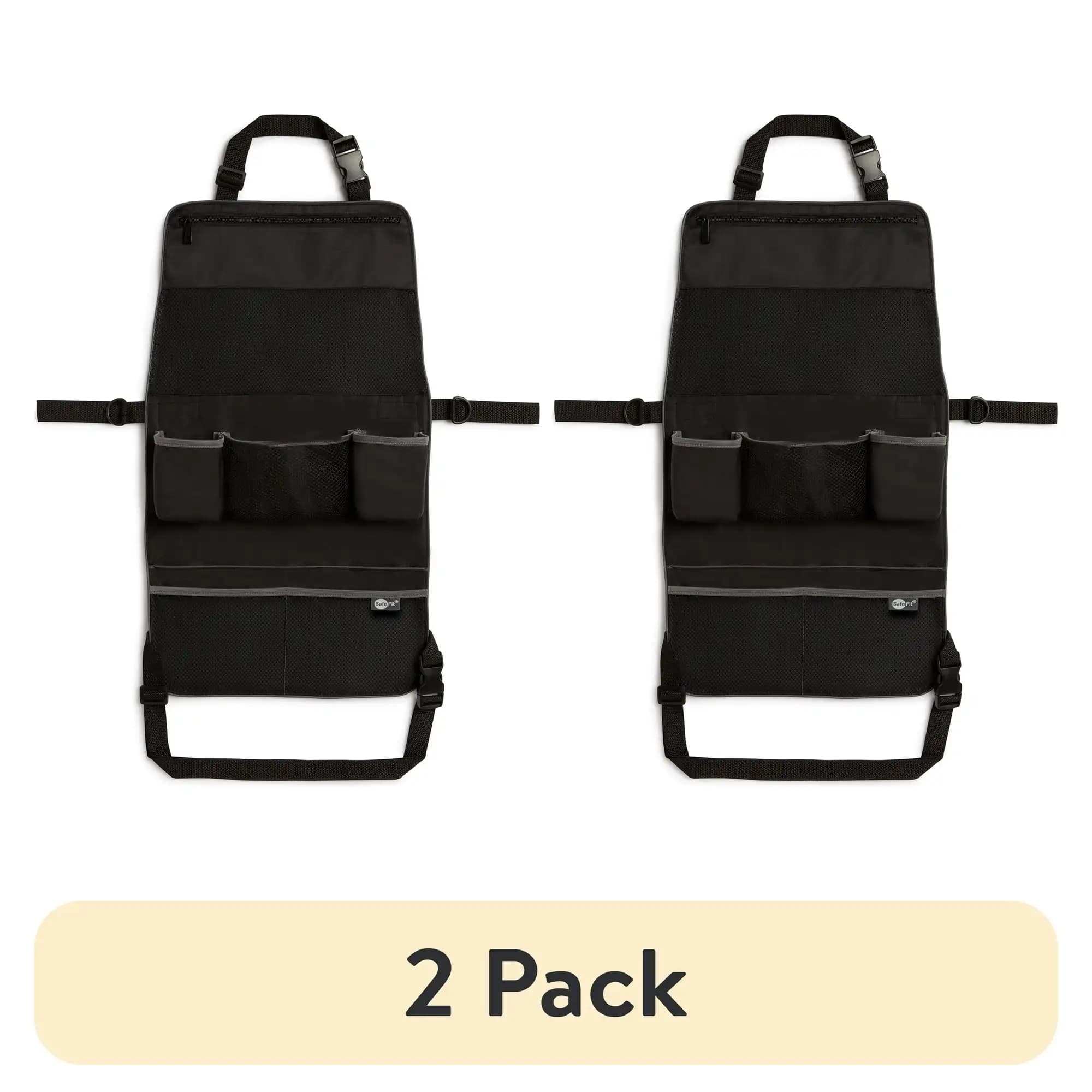 2 packs of organizers for seats and stroller two in one for babies and children, black, unisex