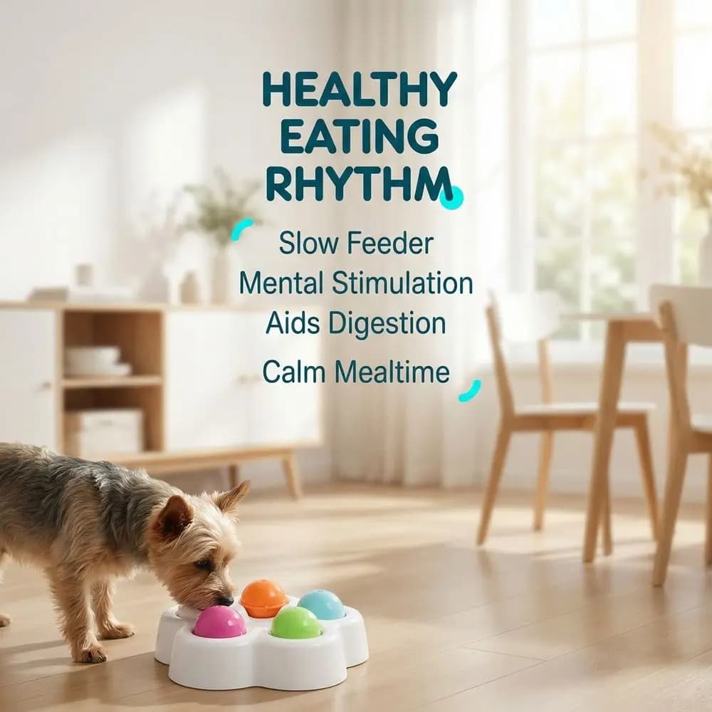 Dispenser Girevole per Snack per Animali Domestici, Ciotola Interattiva con Base Stabile per Nascondere Cibo, Ciotola Intelligente a Lenta Erogazione in Plastica Colorata per Cani e Gatti