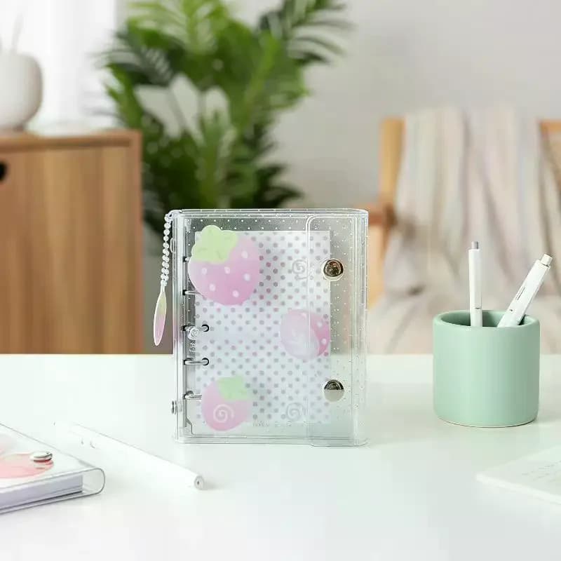 Refillable Transparent Loose-Leaf Binder | Colorful Journal Sketchbook | Easy to Organize Office Supplies
