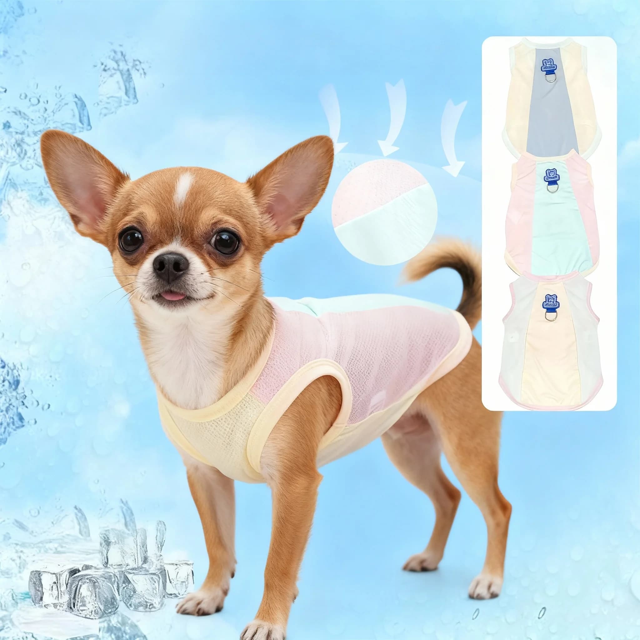 Cooling Dog Vest for Summer, Breathable UV Protection Shirt for Small Dogs, Lightweight Pet Cooling Jacket Outdoor Walking