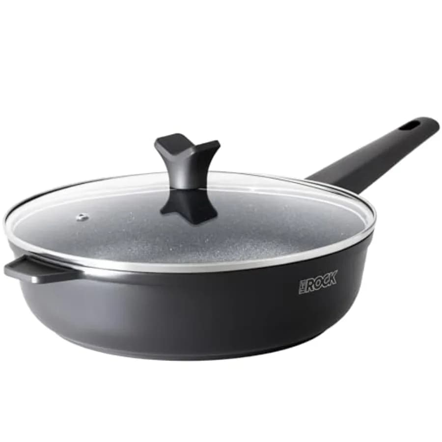 SOHO Padella Profonda Antiaderente da 4 Qt con Coperchio in Vetro, Padella Grande da 11 Pollici Antiaderente per Soffritti con Manico Termoisolante