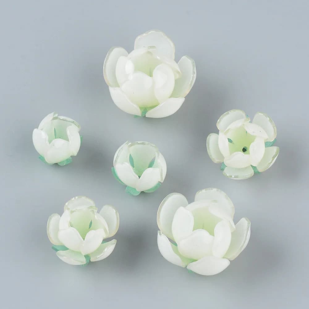6 pezzi di perline di fiori con ciondolo in fiore di pesco acrilico rosa per donne, collane, bracciali, orecchini, creazione di gioielli fai da te, perline sfuse