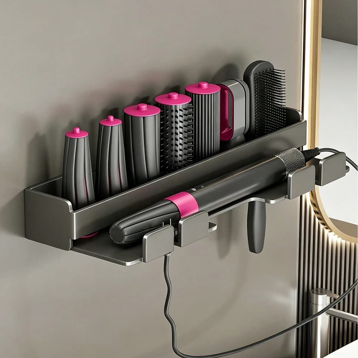 Support for curling iron, holders for styling tools without drilling, wall hair dryer holder, bathroom accessories