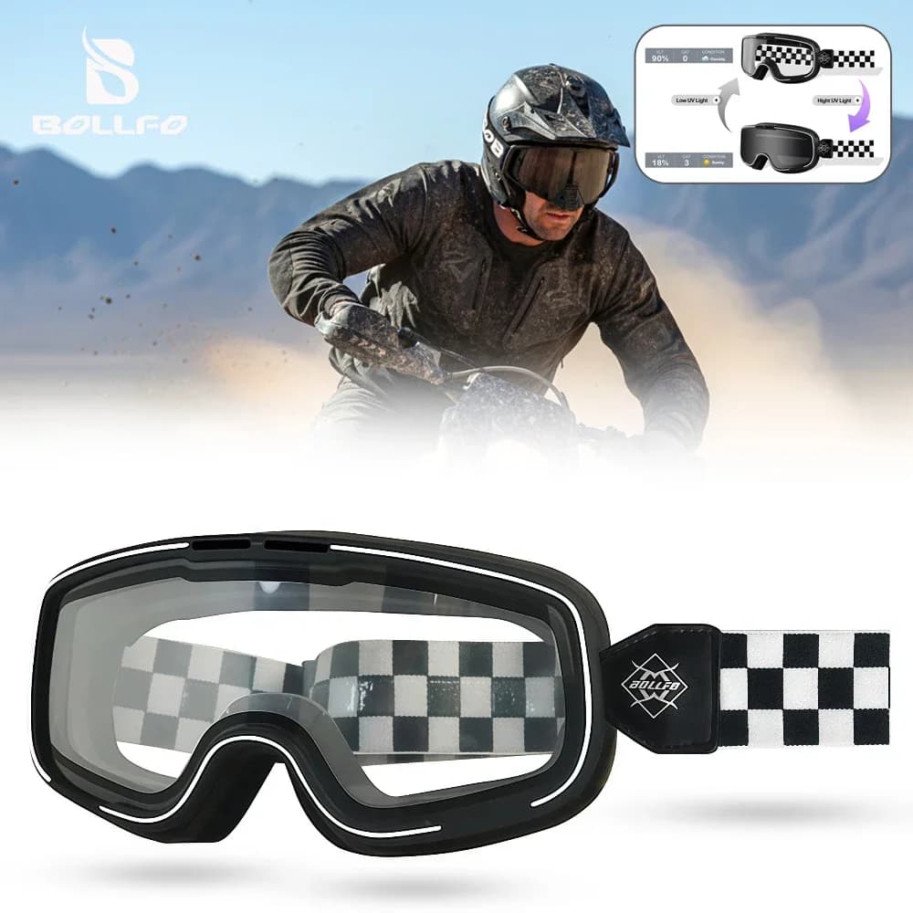 Colorful Motocross Glasses for Men and Women, Compatible with Helmet, UV400 Protection, Color Change lenses for Motorcycles