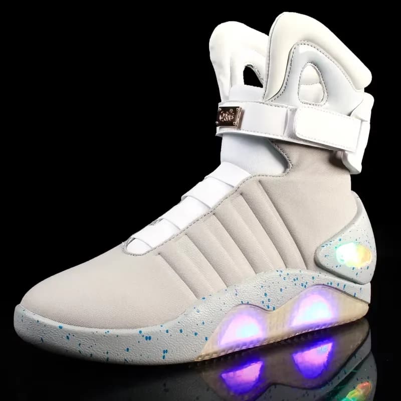 Sneakers LED Luminose da Uomo, Scarpe Air con Ricarica USB, Stile Retro-Futuristico, Taglie 35-46