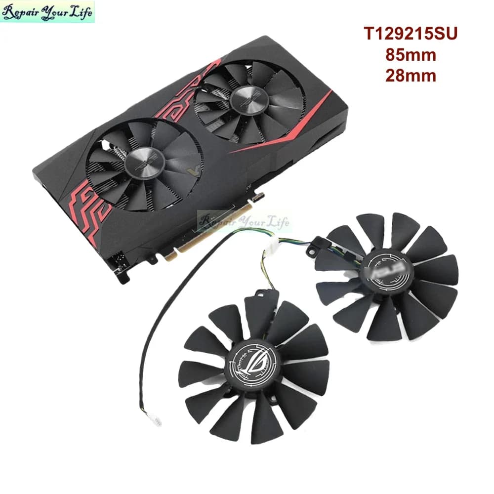 T da 85 mm 129215 Ventole di raffreddamento della scheda grafica video SU per ASUS EX-RX 570 GTX 1070 1060 DUAL per ventola di raffreddamento GPU GeForce RX570-4G 8G