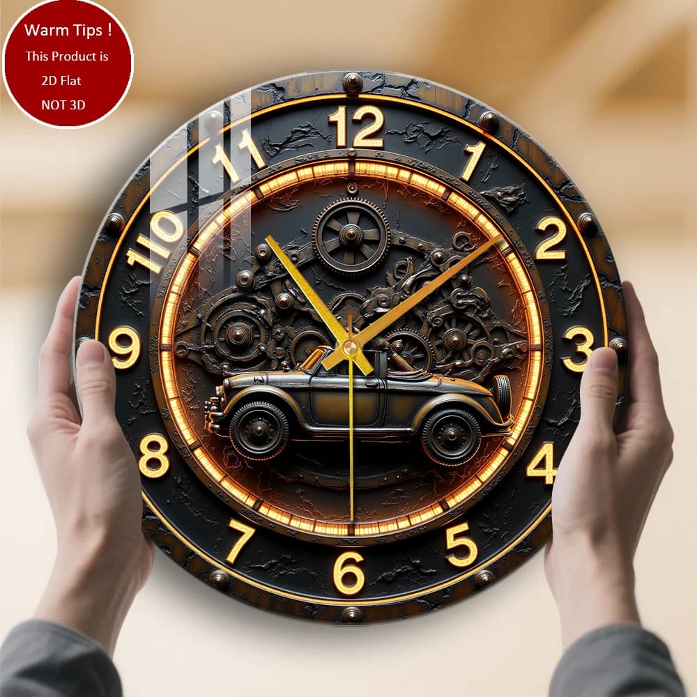 Tempered Glass Wall Clock Gear Clock for vintage cars suitable for wall decorations or table displays anywhere