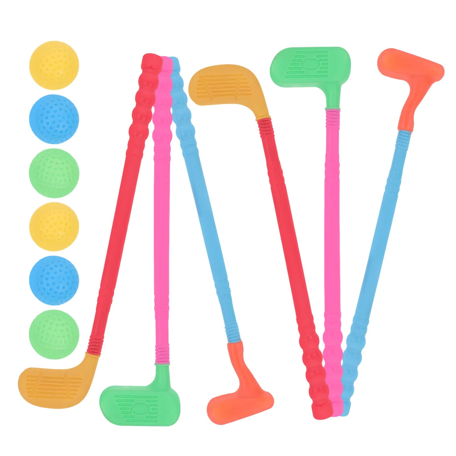 2 set di kit da golf per bambini, set di palline da golf in plastica, colore casuale, promuovono lo sviluppo fisico e mentale, interattivi per interni ed esterni