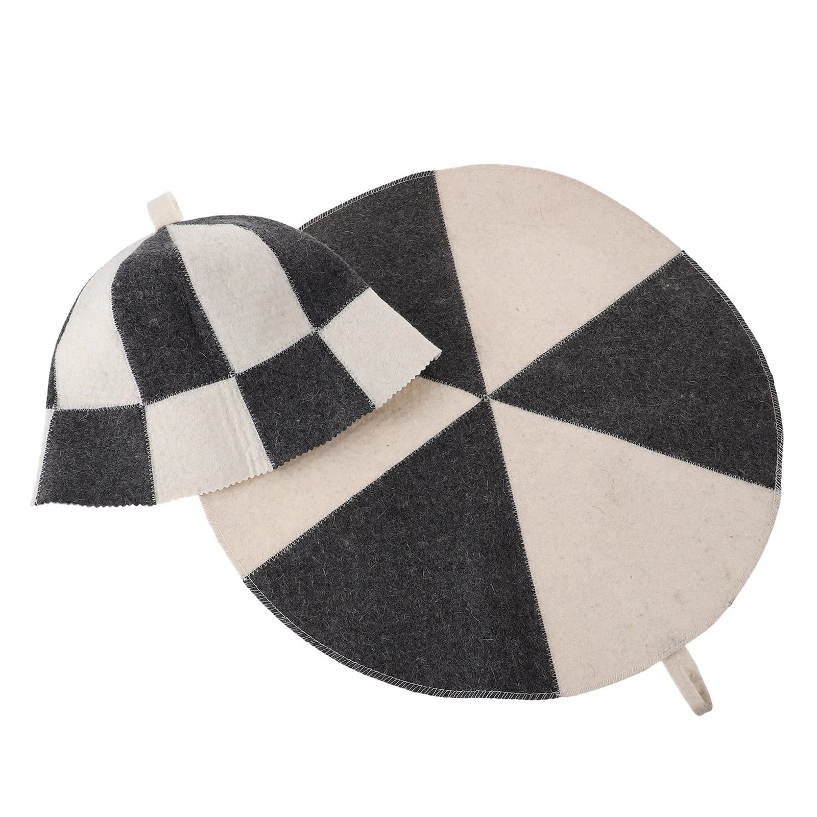 1 set 1 Set Felt Sauna Hat Heat Insulation Mat Set For Women Men Wool Bath Cap Sauna Accessories Steam Room Shower Use