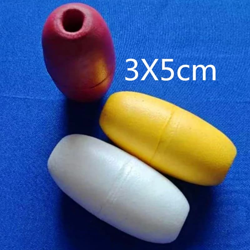 Finefish 3x5 cm/5x5 cm/8x8 cm Sfera galleggiante in schiuma di PVC bianco duro per rete da pesca Gabbia Rete Strumento Acqua Tirare Rete Accessori per pesci Bobber
