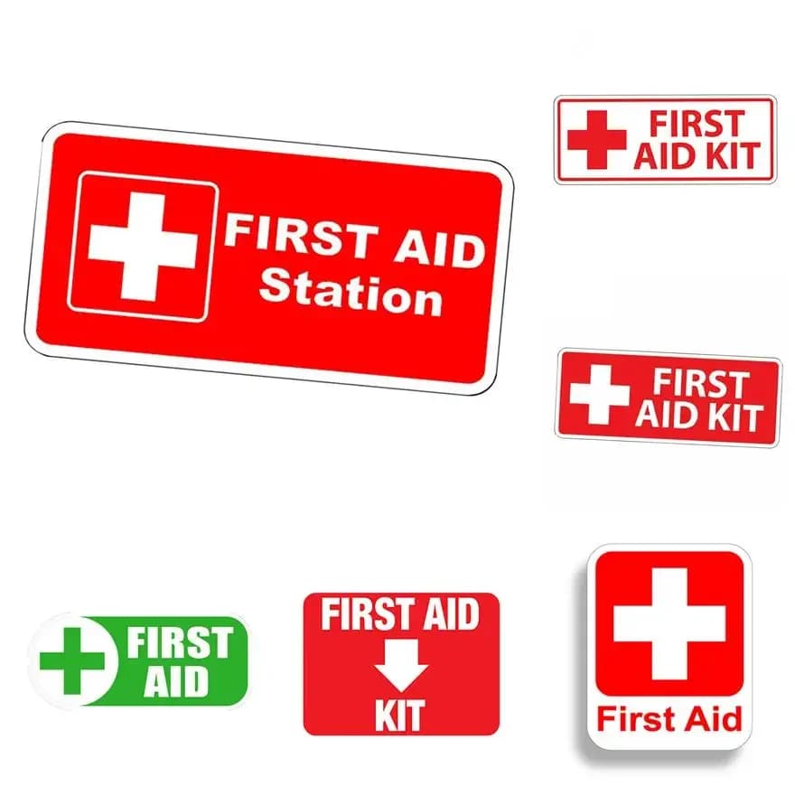 Segno Kit di pronto soccorso Adesivi Decal Camp Barca Kayak Camp Kid Family ATV Decalcomania in vinile PVC KK Accessori auto