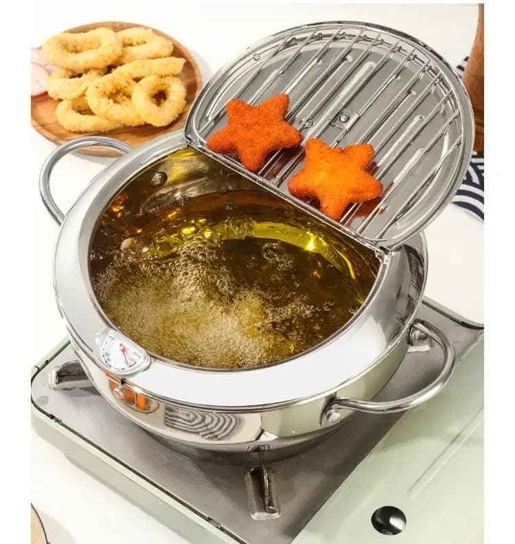 Hot Sale Kitchen Tempura Frying Brush with Carbon Steel Thermometer Control