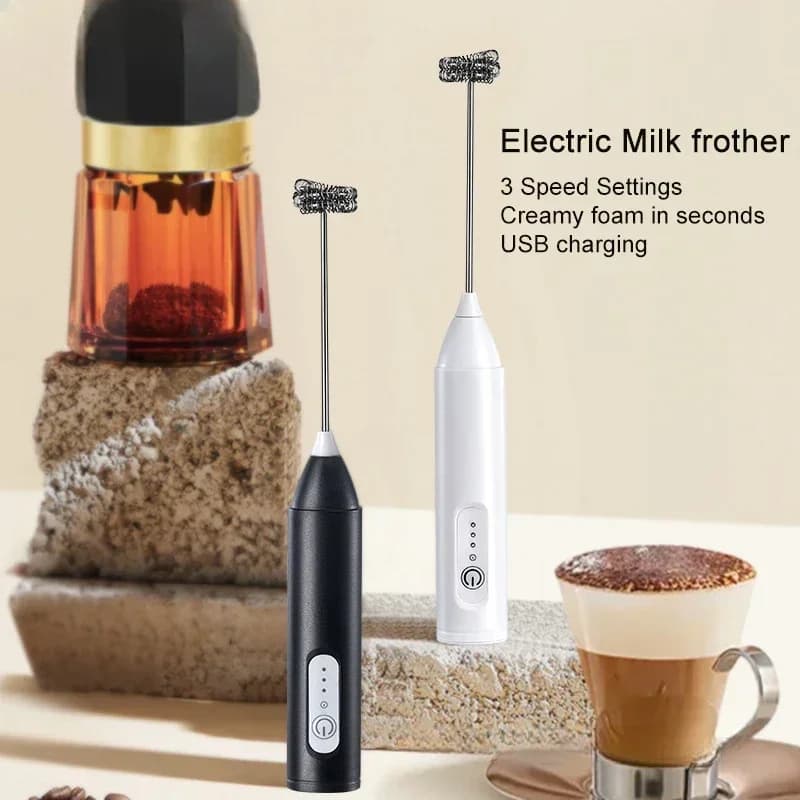Montalatte senza fili USB ricaricabile a 3 velocità portatile per schiuma per caffè Cappuccino Latte Matcha Cioccolata calda a casa
