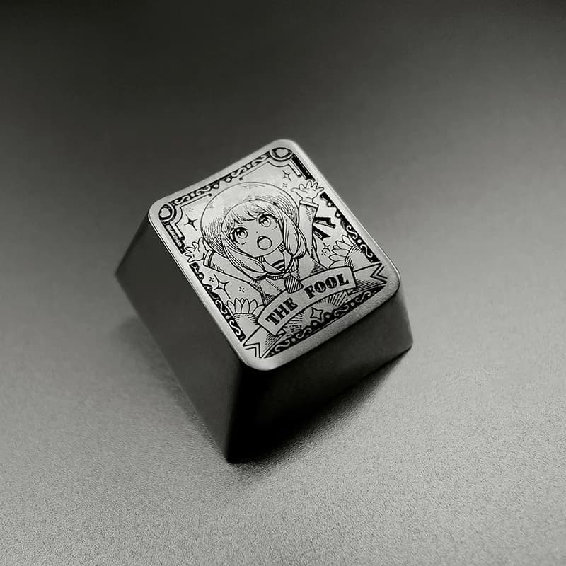 Copritasto per tarocchi Design originale Copritasto per tarocchi in lega di titanio per personalizzazione tastiera meccanica Copritasti artigianali dei cartoni animati