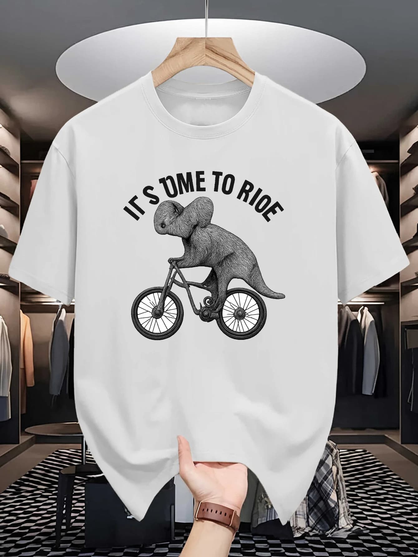 It S Time To Ride Print Mens Crew Neck T Shirt Cycling Koala Sketch Animal Graphic Short Sleeve Casual Cotton Street Tees