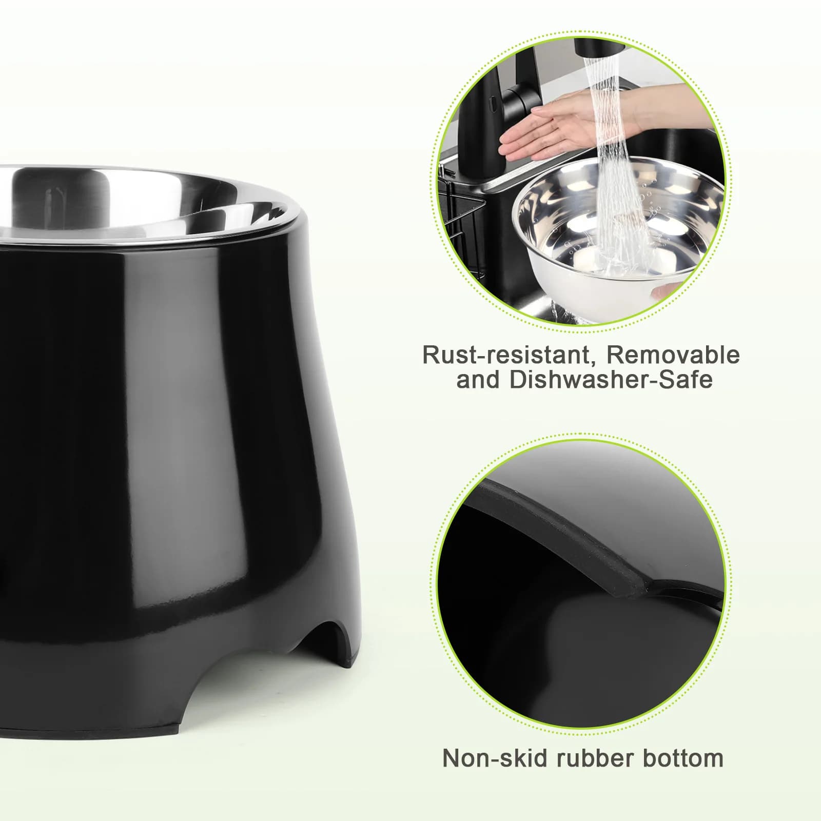 Stainless Steel Dog Food and Water Bowl with Anti-Skid Rubber Base Spill Proof Dog Food Bowl Pet Bowl for Dogs Cats Puppy Rabbit