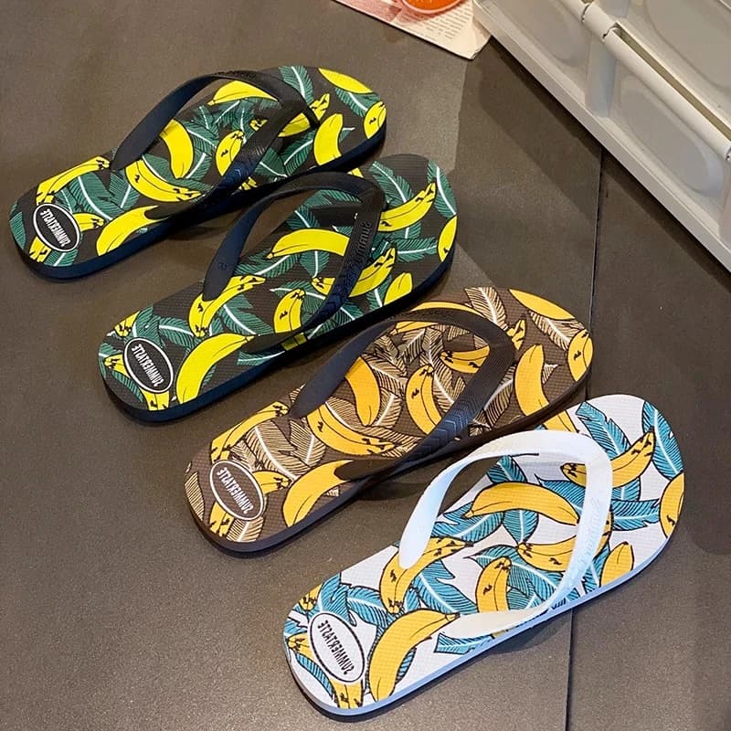Ciabatte infradito estive da uomo con stampa banana, antiscivolo, per esterni, da spiaggia, per la casa, per studenti, Pantuflas Hombre