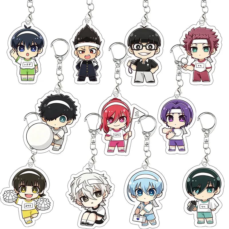 Campus Sports Blue Lock Acrylic Keychain Isagi Yoichi Kawaii Student Anime Cartoon Props Cosplay Backpack Decor Pendant Keyring