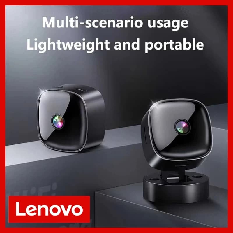 Telecamera Miniaturizzata Lenovo 1080PH con Visione Notturna, WiFi, Protezione di Sicurezza Wireless, Monitoraggio Remoto, Videocamere per Sorveglianza, SmartCamera