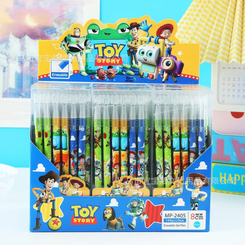 New 12pcs1box Toy Story Magic Erasable Gel Pens Set Blue Ink 0.5mm Fine Point Neutral Student Office School Supplies Birthday Gi