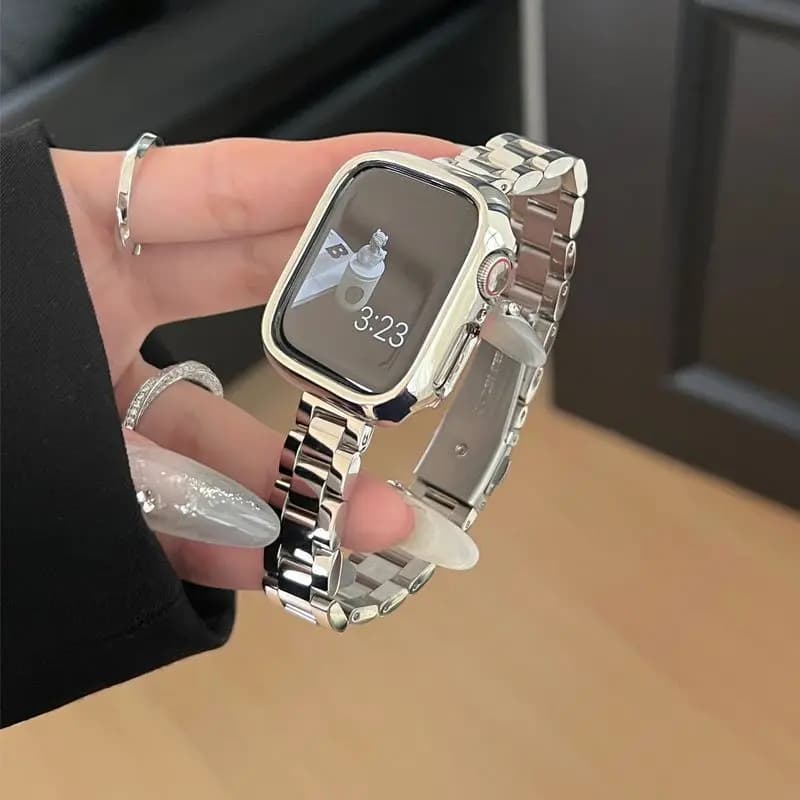 Cinturino in acciaio inossidabile per Apple Watch, bracciale in metallo da 49mm 42mm 44mm per iWatch Ultra Serie 8 7 6 SE 5 4 3 da donna 45mm 41mm