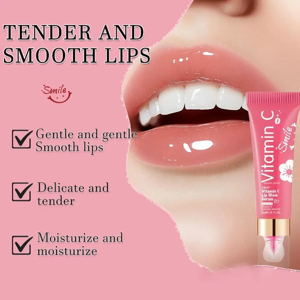 2026 Serum Hydrating Lip With Vitamin C, Transparent Essential Oil Gelatin Effect for Voluminous Lip