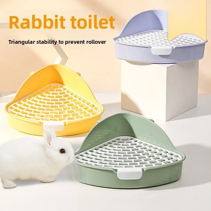 Lettiera per Animali Domestici, Toilette per Conigli, Gabbia Igienica Angolare in Plastica per Furetti, Criceti, Gatti, Piccoli Animali, Accessori per l'Addestramento degli Animali
