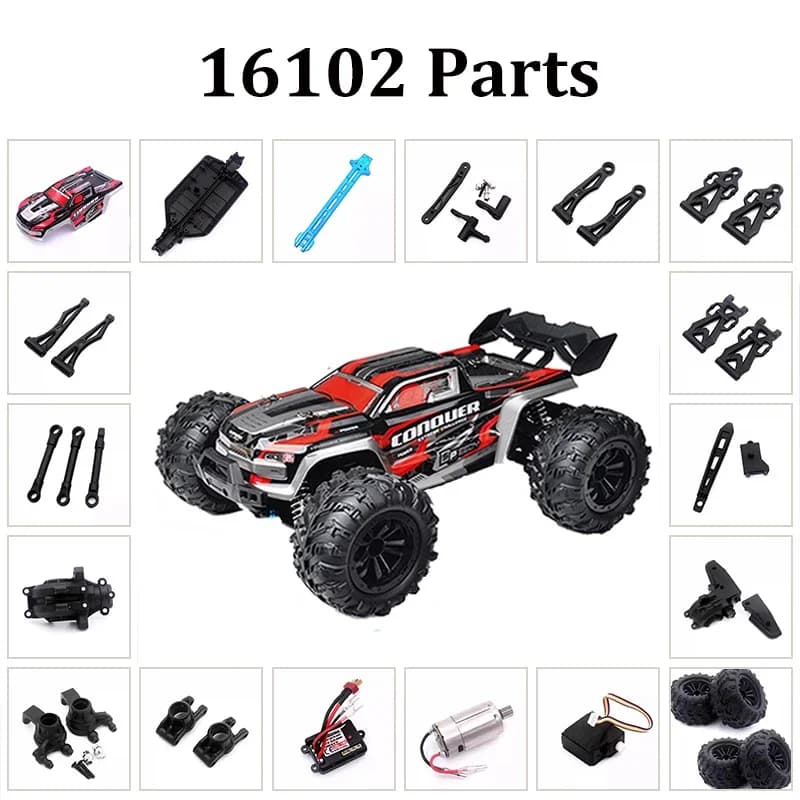 16102 16101 SCY RC Parti automobilistiche Albero Ingranaggio Tirante Tazza dello sterzo Bilanciere Connettore motore Sterzo Pneumatico Vite Onda Box
