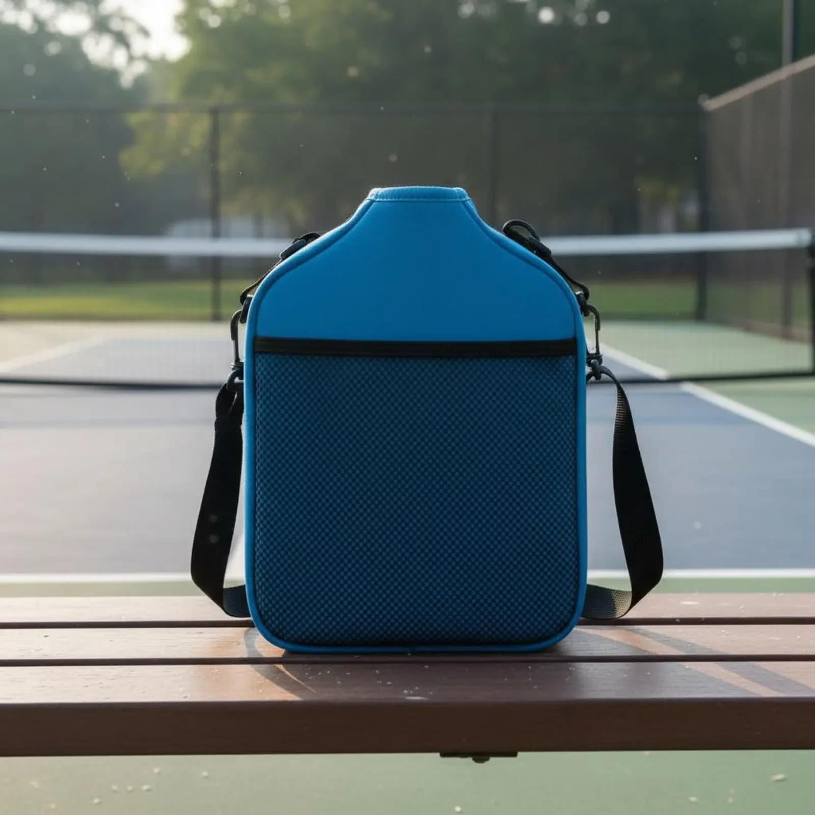 Borsa per Racchetta da Pickleball Multifunzione, Borsa a Tracolla per Racchetta da Tennis, Chiusura con Cerniera, Tasca in Rete per Viaggi