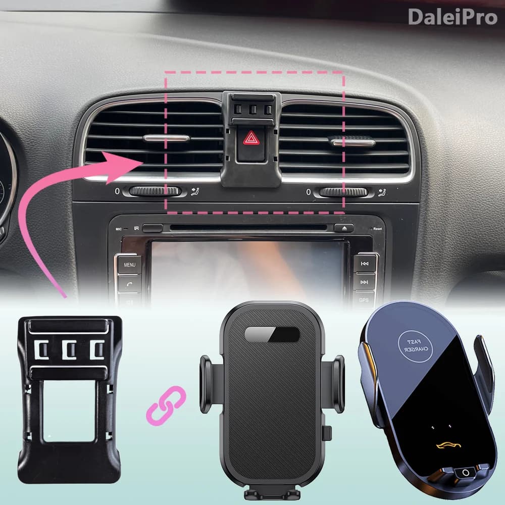 Per Volkswagen VW Golf 6 MK6 2009 2010-2013 Supporto per telefono per auto Supporto per telefono di ricarica wireless Speciale base fissa Accessori per auto