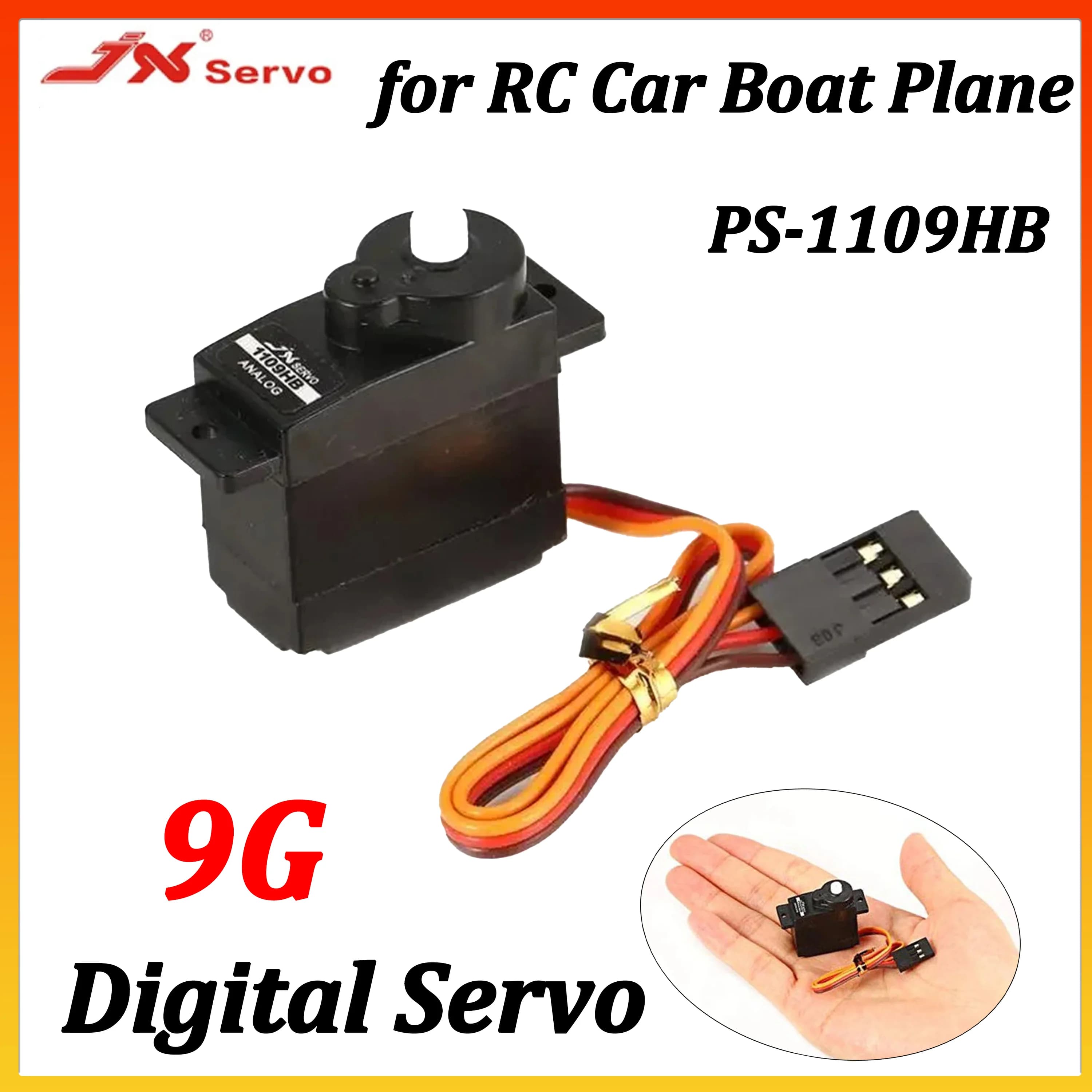 Micro Servo JX 9g PS-1109HB 4.8V-6V con Ingranaggi in Plastica per Auto RC 1/18, Camion, Crawler, Aerei ad Ala Fissa, Elicotteri, Barche e Accessori per Giocattoli