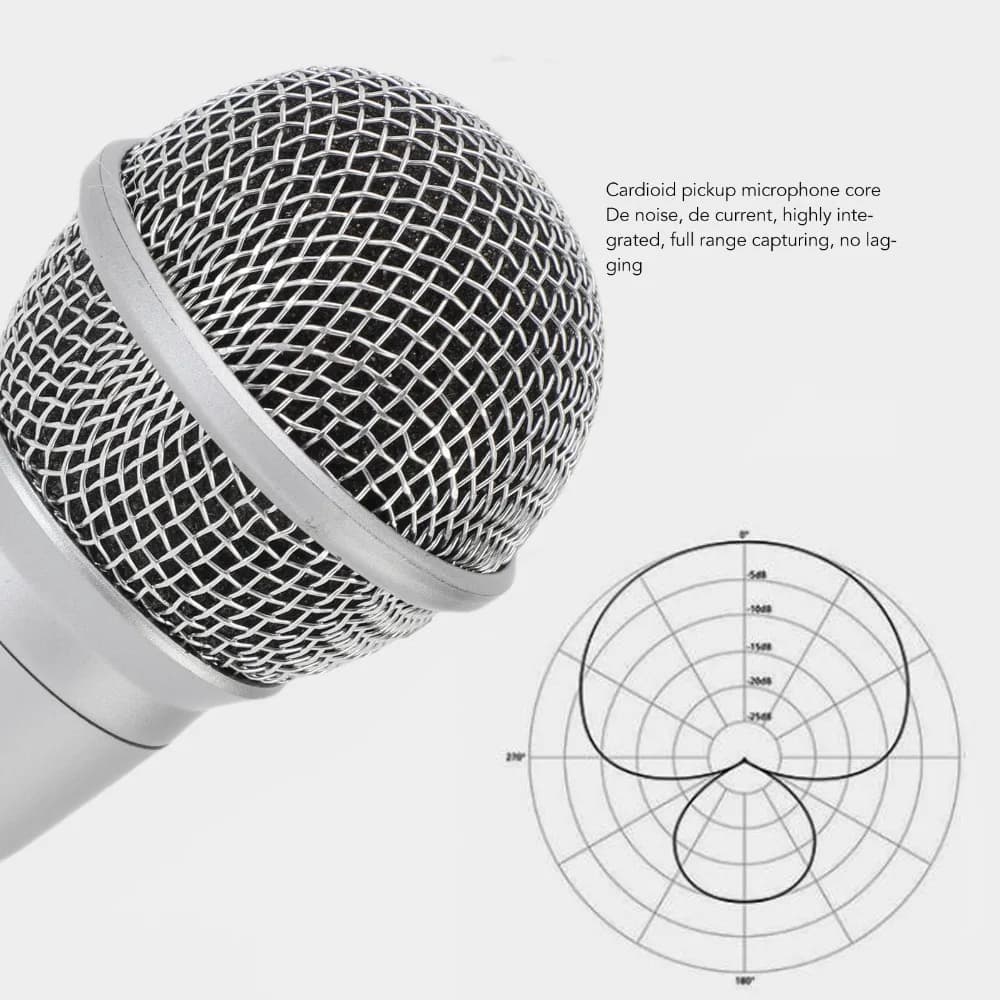 6.5mm Connector Handheld Wired Microphone Noise Cancellation Dynamic Vocal Microphone Cardioid Dynamic Mic for Singing Machine