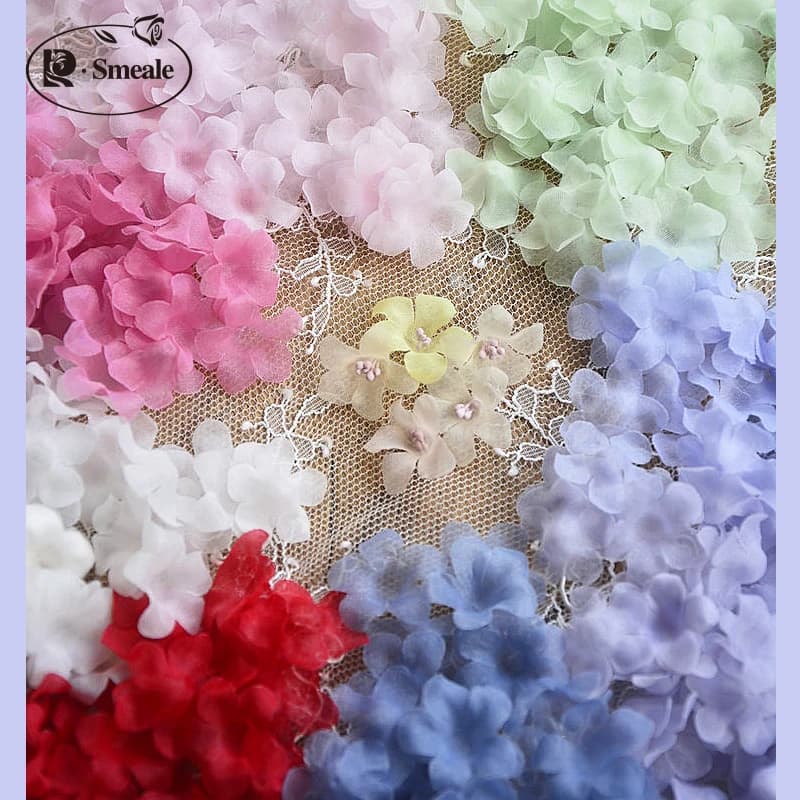 100 PZ Multicolor FAI DA TE Fatti A Mano 3D Organza Fiore FAI DA TE Abito Da Sposa Velo Mini Fiori Vestiti Del Bambino Che Fanno Materiali 2.2 cm RS4853