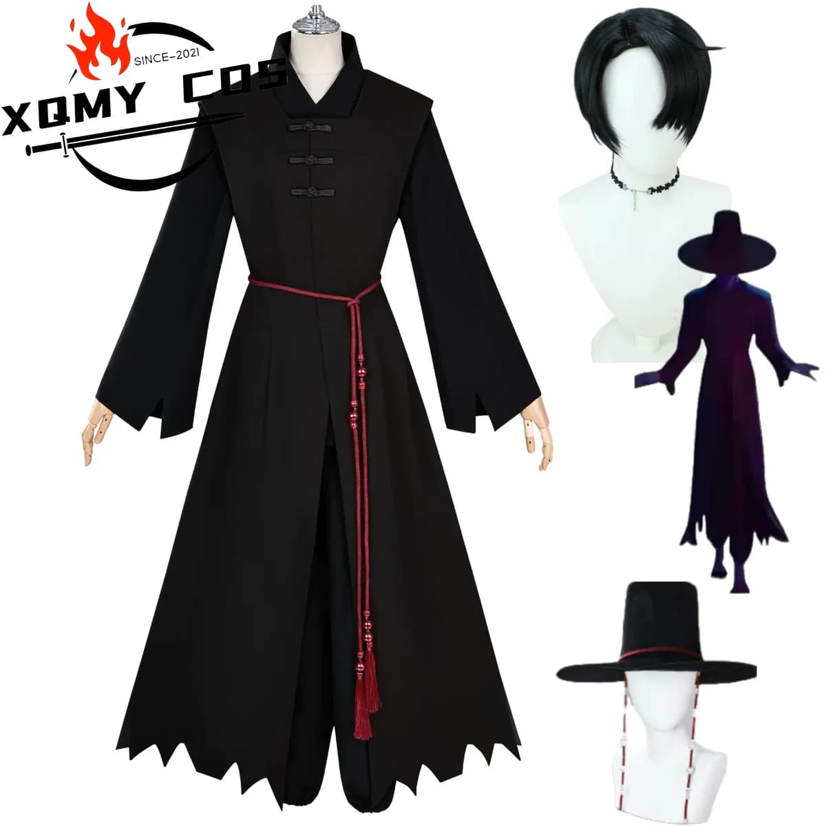 XQAnime K-Pop: Demon Hunters Saja Boys Jinu Costume Cosplay Parrucca Travestimento per Abito Adulto Uomo Donna Vestito in Maschera di Halloween