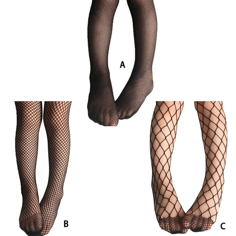 Moda Ragazze Collant a rete Calze a rete Bambini Ragazze Pizzo Estate Bambini Nero Net Grid Collant Collant per bambini