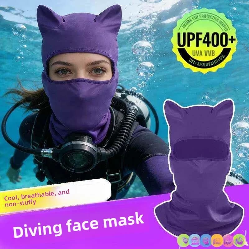 Maschera Facekini per Snorkeling all'Aperto, Protezione Solare, Copricapo Traspirante, Copertura per il Collo, Cappello Anti-UV Unisex per Giochi d'Acqua in Spiaggia