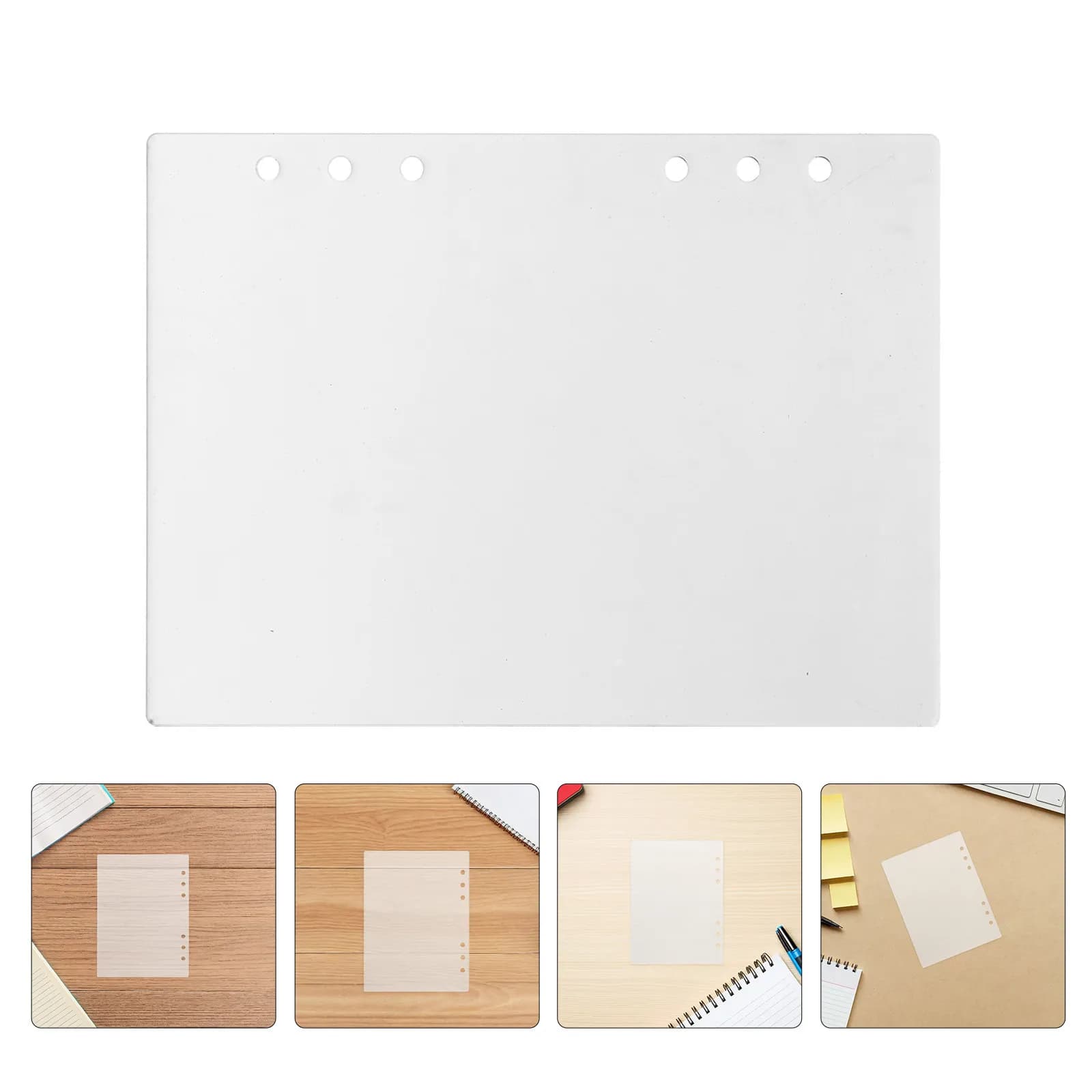 2 Pezzi Copertina per Quaderno A6 in Acrilico Satinato, Ricaricabile, con 6 Anelli, per Planner, Accessorio di Ricambio per Raccoglitori a Fogli Mobili