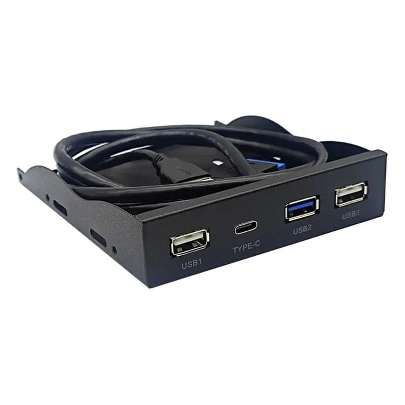 USB3.2 GEN1 TYPE-C Floppy Drive Panel 3.5-Inch HUB 19PIN To C Port Reversible Plug-In 5Gbps Durable Easy Install Easy To Use-A31
