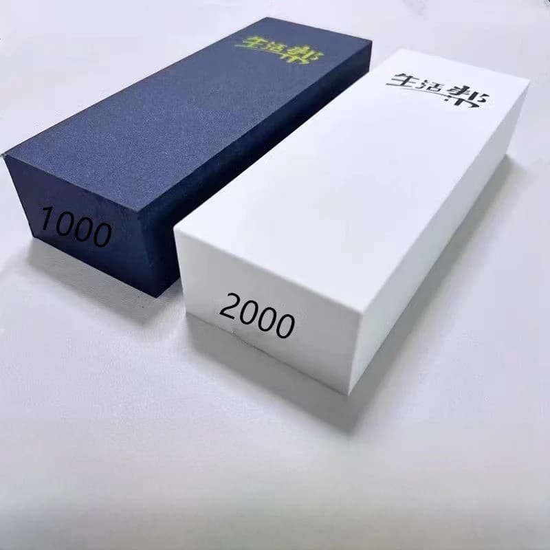Double-sided oil stone sharpeners, 600/1000 mesh, for fine sharpening, kitchen utensils, large cutting base with support