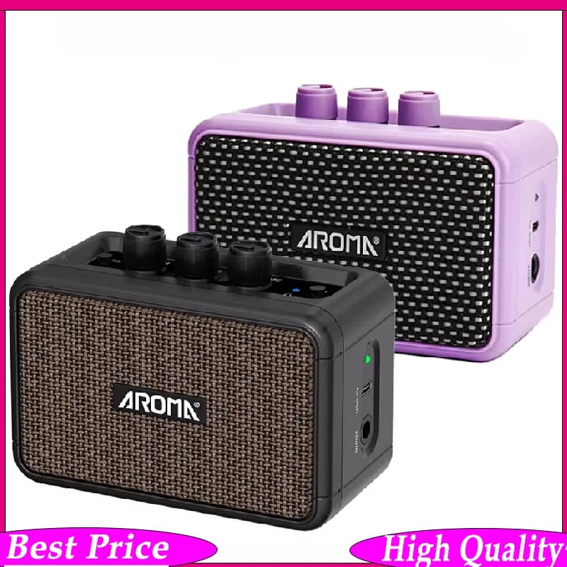 Amplificatore per chitarra Bluetooth Aroma AG-04｜Mini amplificatore portatile da 5 W｜Altoparlante wireless per chitarra elettrica/acustica Certificato FCC/CE 🎸