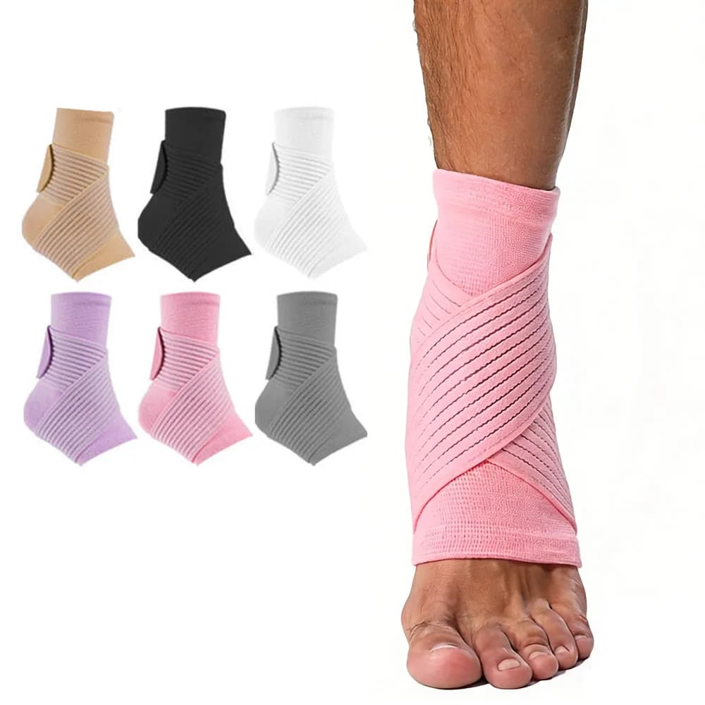 Supporto per Caviglia (1 Pezzo) — Fascia Compressiva per Caviglia per Donne e Uomini, Stabilizzatore Regolabile per Caviglia Lesionata
