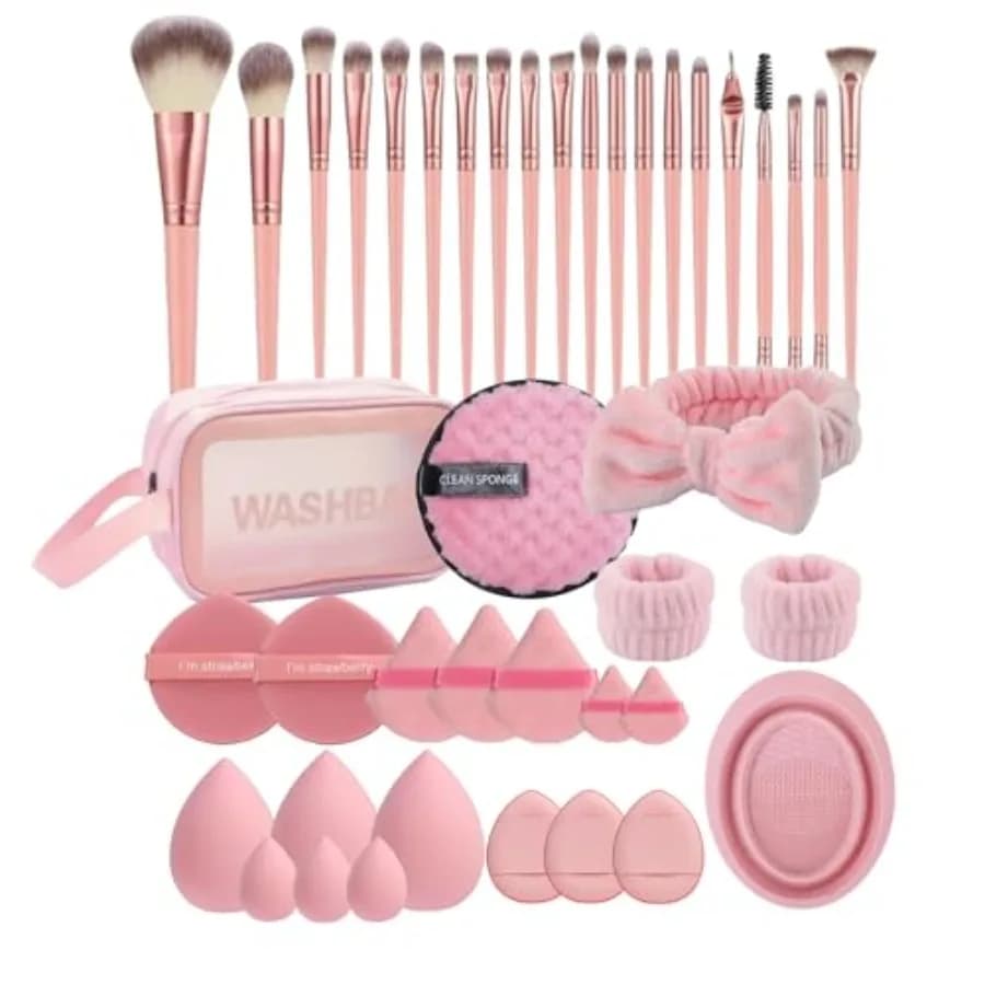Makeup Brush Set, 42Pcs Makeup Tool Set Premium Synthetic Foundation Powder Concealers Eye Shadows Blush Makeup Brushes Kit wit