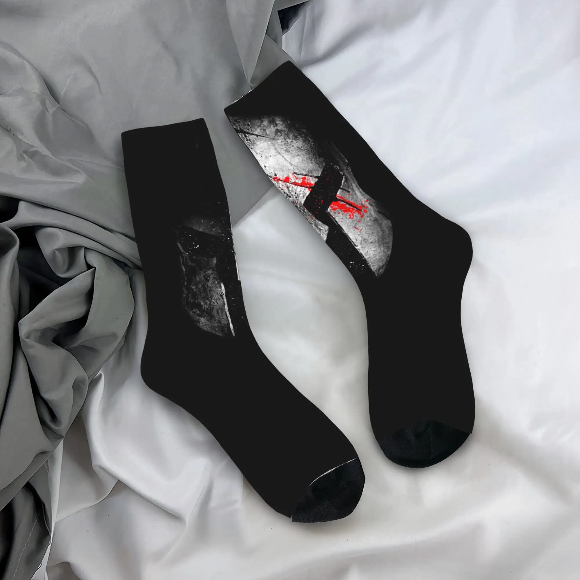 Personalized socks with Spartan Skull, Warm Sports Socks with 3D Printing for Men and Women