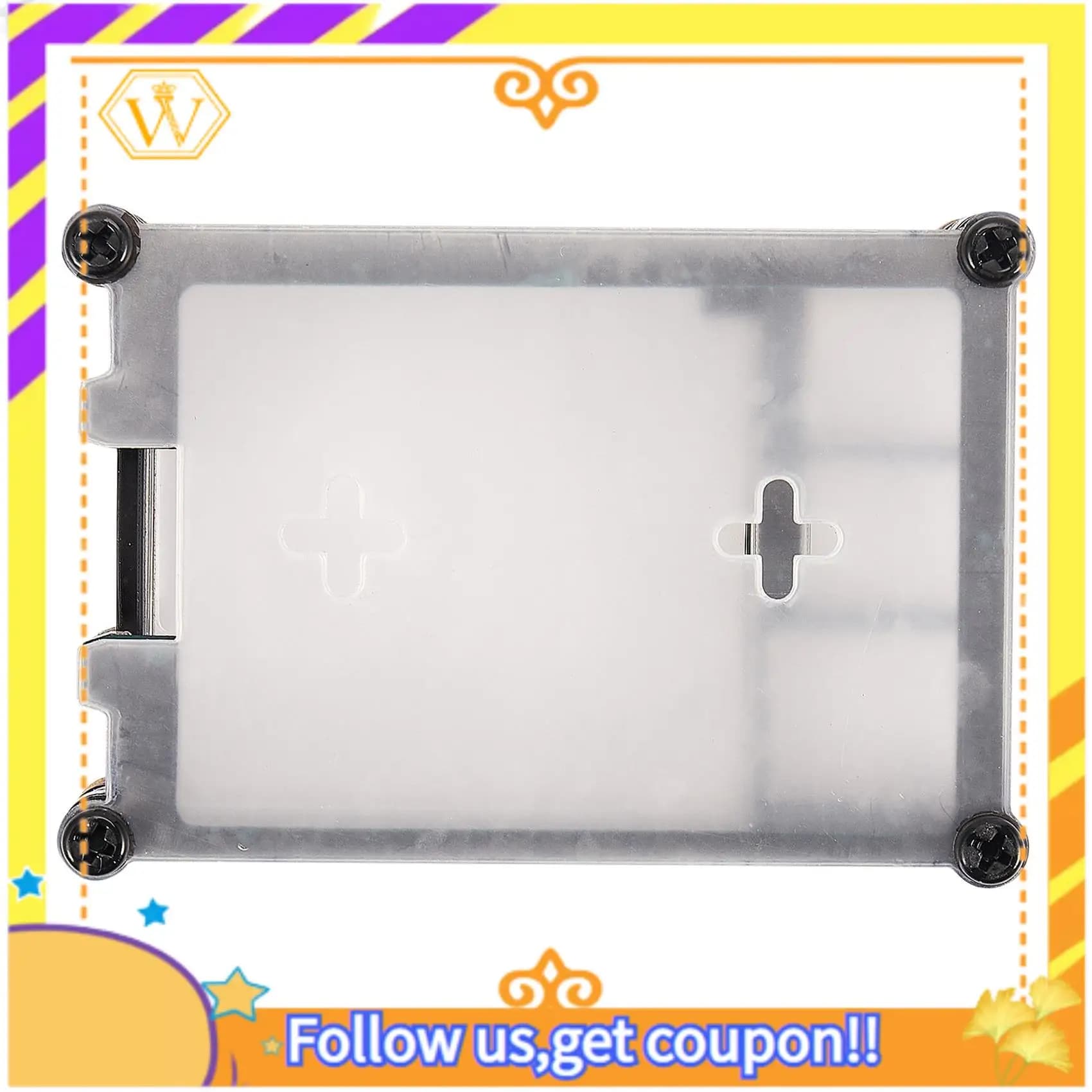 A01K-4X Transparent/Transparent and Black Acrylic Case for Raspberry Pi 4 model B, with cooling fan for Raspberry Pi 4B