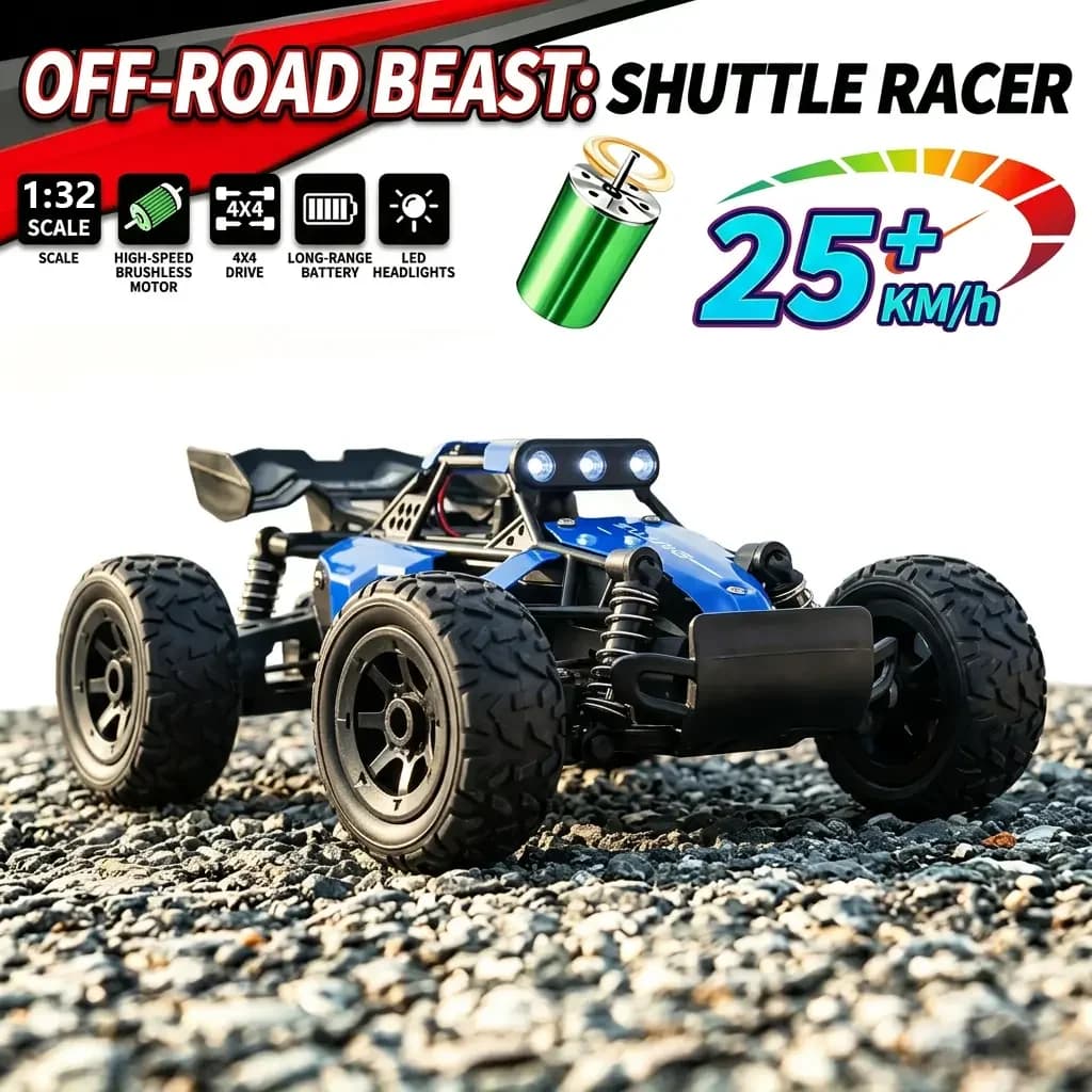 1:32 4WD 25KM/H RC Car All terrain off-road vehicle drift racing toy brushless speed champion with LED lights gifts for boy girl