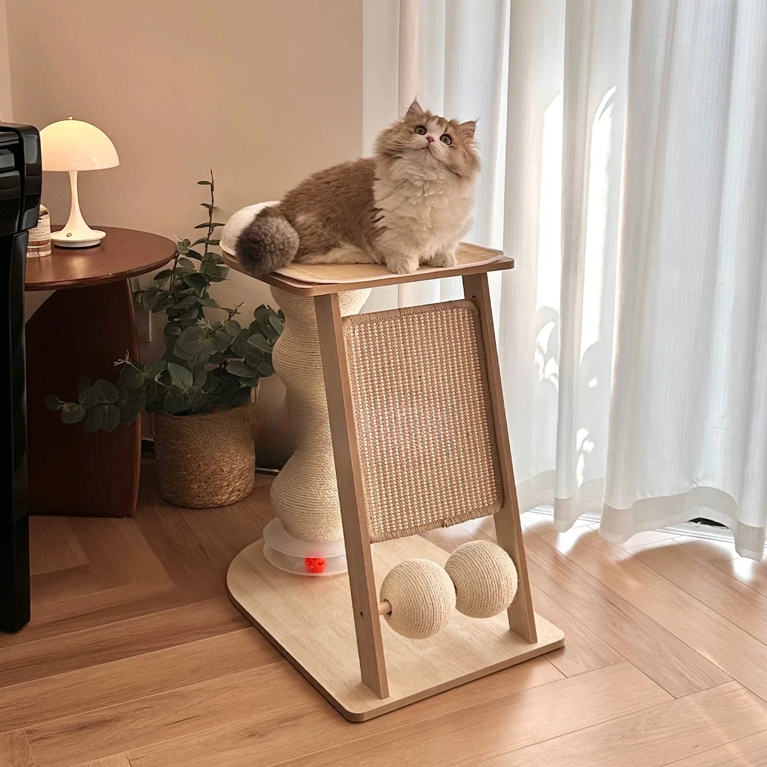 Torre per Gatti di Lusso con Tiragraffi, Lettiera e Castello, Grande Albero per Gatti da Interno, Arrangiador Para Gato Moderno, Accessori per Gatti