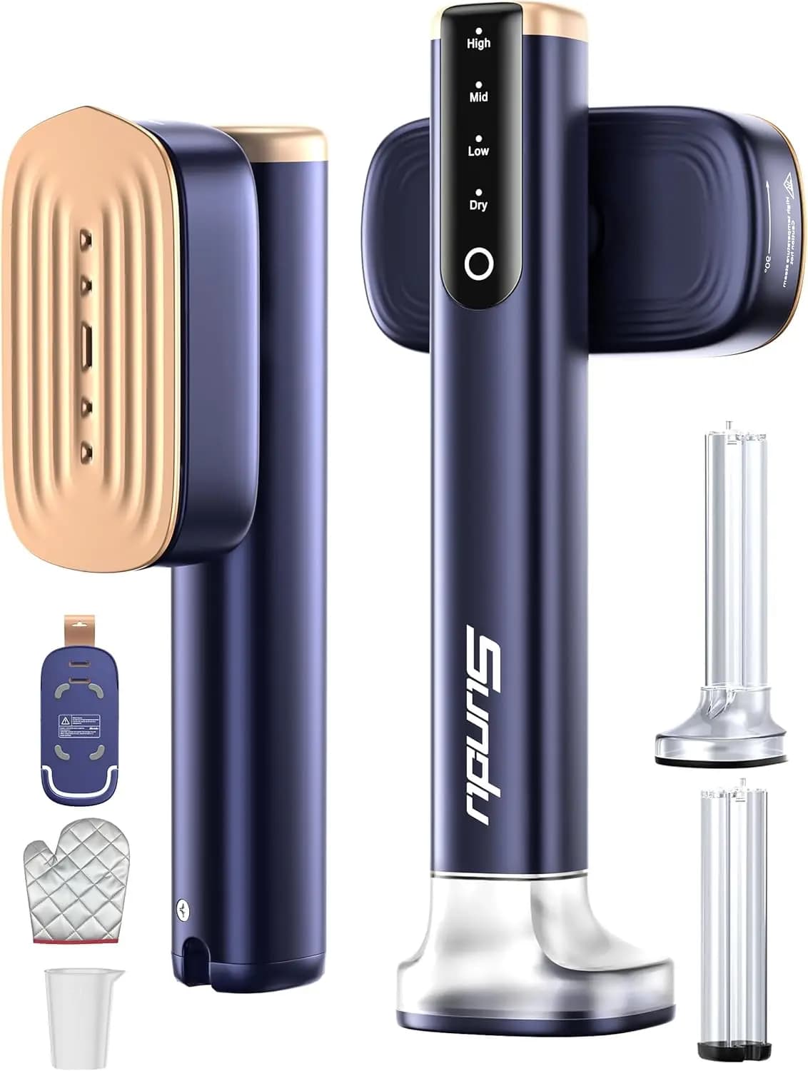 Ferro da Stiro e Vaporizzatore Portatile 2-in-1 con Doppio Serbatoio d'Acqua, Riscaldamento Rapido, Vapore Potente per Vestiti e Viaggi
