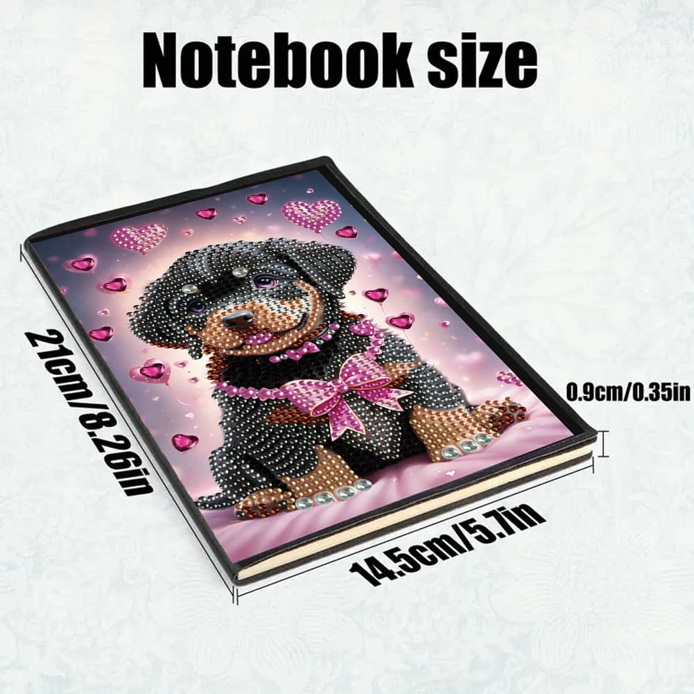 Animal Special Shaped No Lines Diamond Painting Diary Book Diamond Painting Notebooks Crystal Notepad Sketchbook for Adults